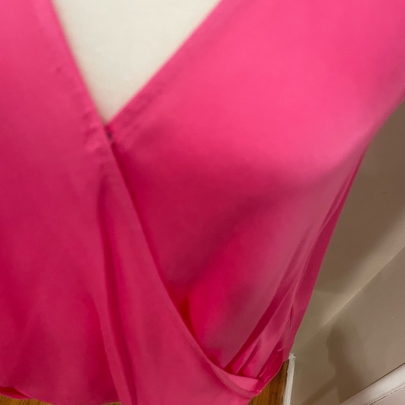 Splendid Tank Pink Surplice Sleeveless Top Dressy Viscose Vneck - Picture 4 of 6